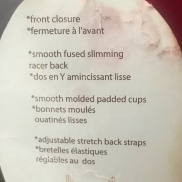 💋4/20 NWT Fuschia racer back bra tag damaged 36 B - Picture 6 of 6